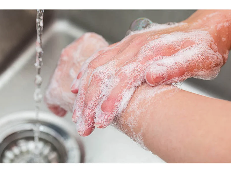 washing hands with soap