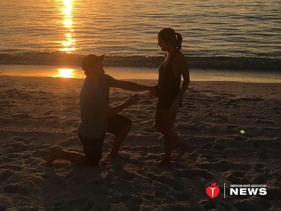 Jake Suter proposed to Keidryn Nimsgern 7 months after a 911 dispatcher walked him through giving her CPR. Photo courtesy: Keidryn Nimsgern