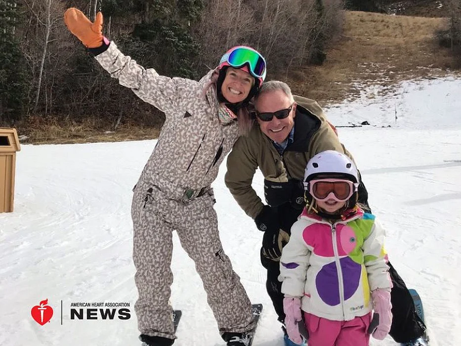 Two-time Olympic medalist Shannon Bahrke Happe with her husband, Matt, and daughter, Zoe.