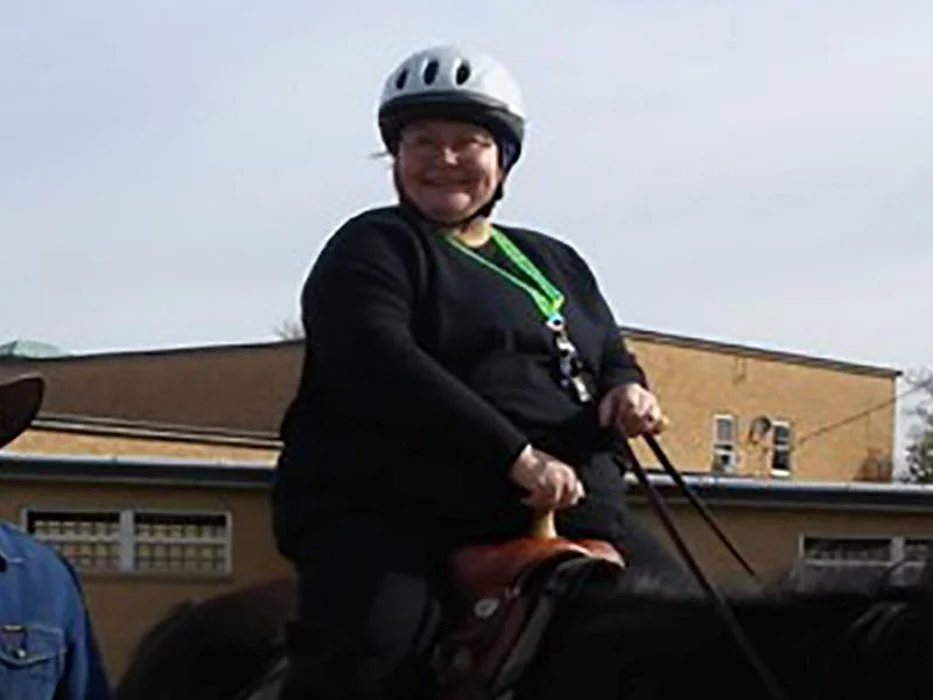 Lisa Conway during riding therapy