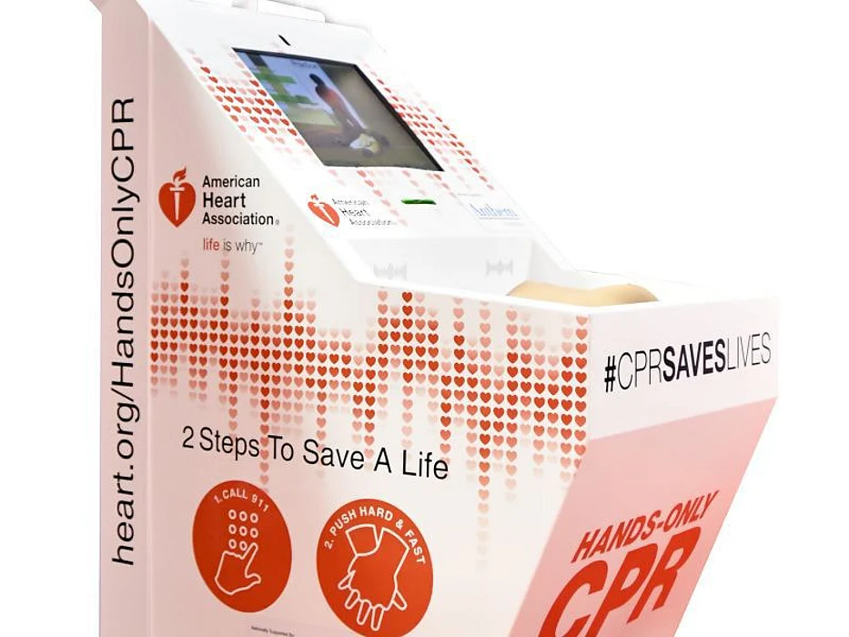 Hands-only CPR training kiosk