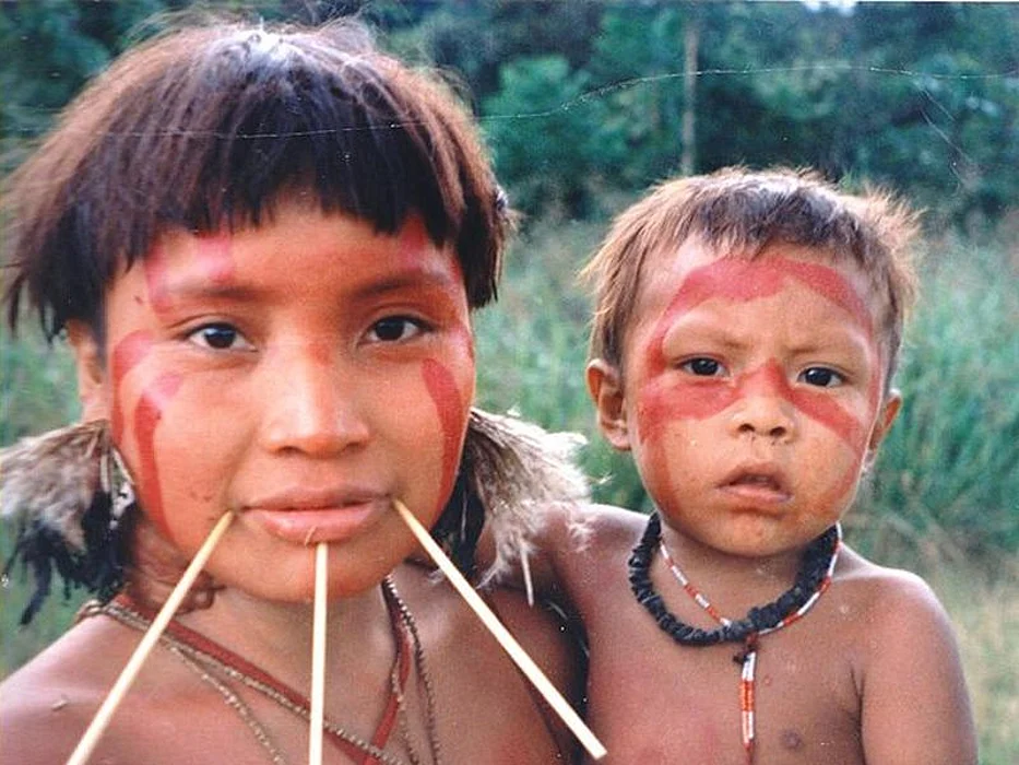 Yanomami woman and child