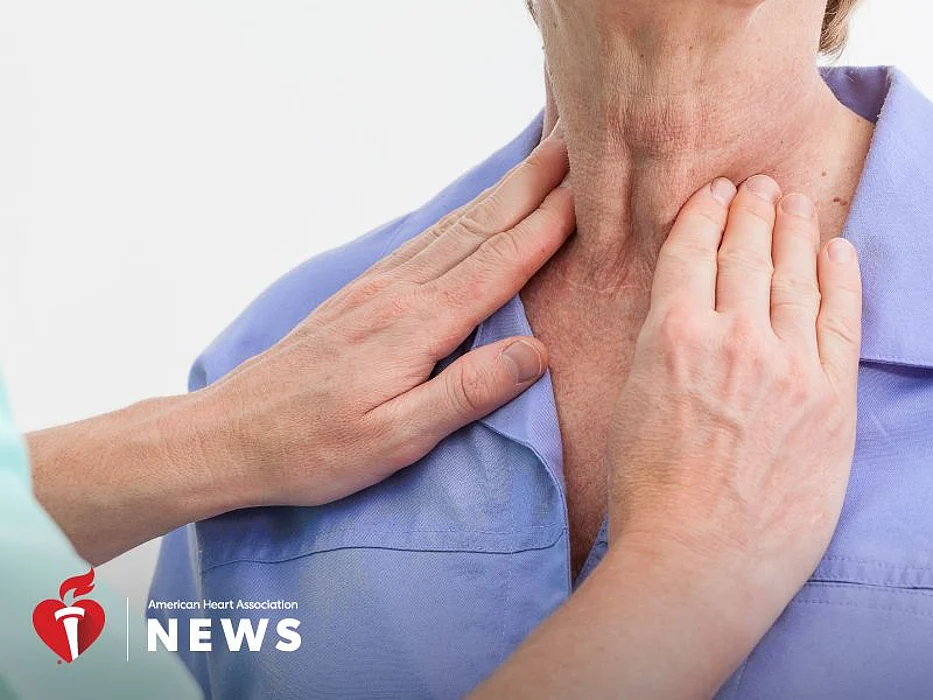 a person checking his thyroid