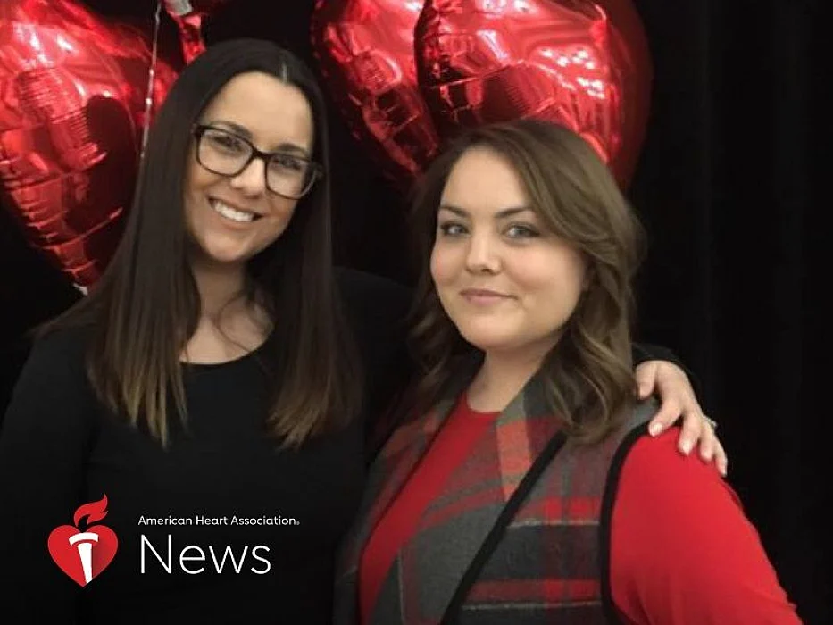 Heart transplant survivors Amanda Gabaldon (left) and Sarah Bradley