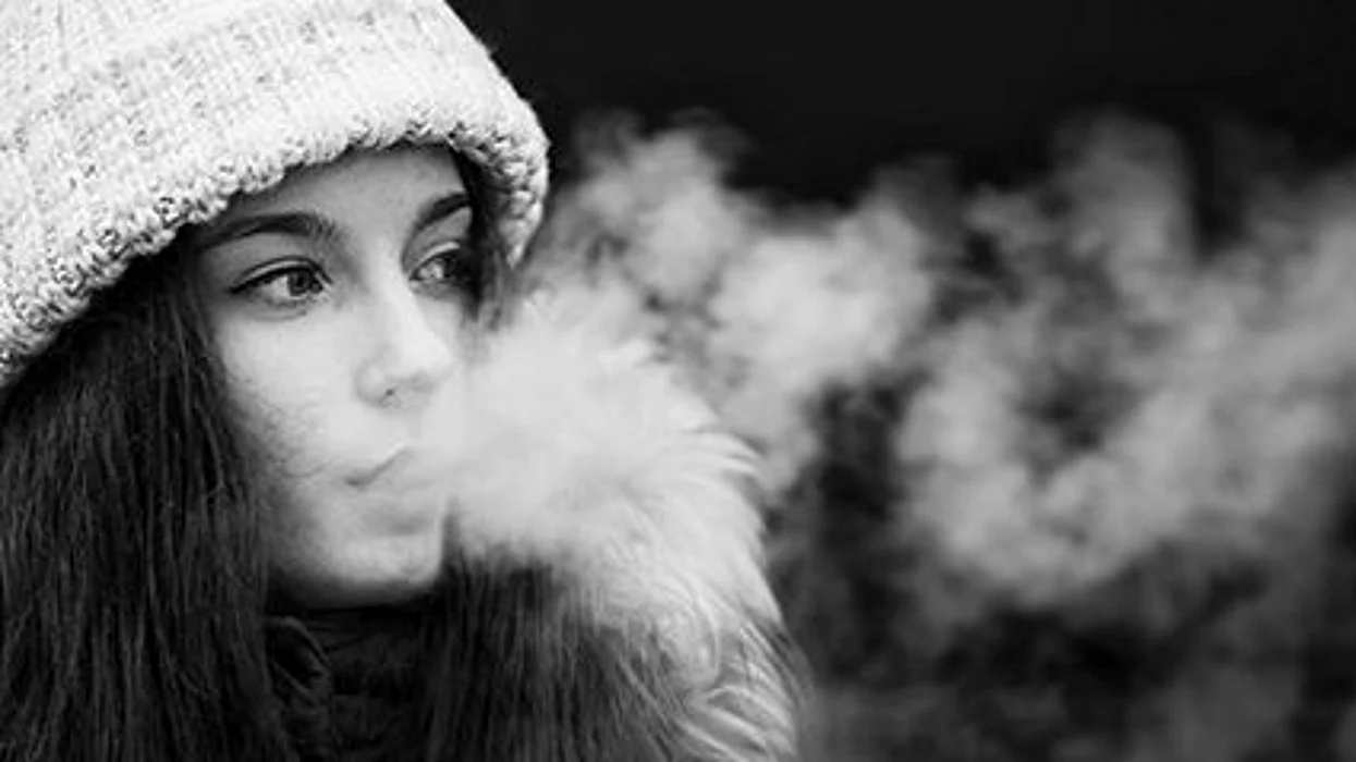 a girl smoking