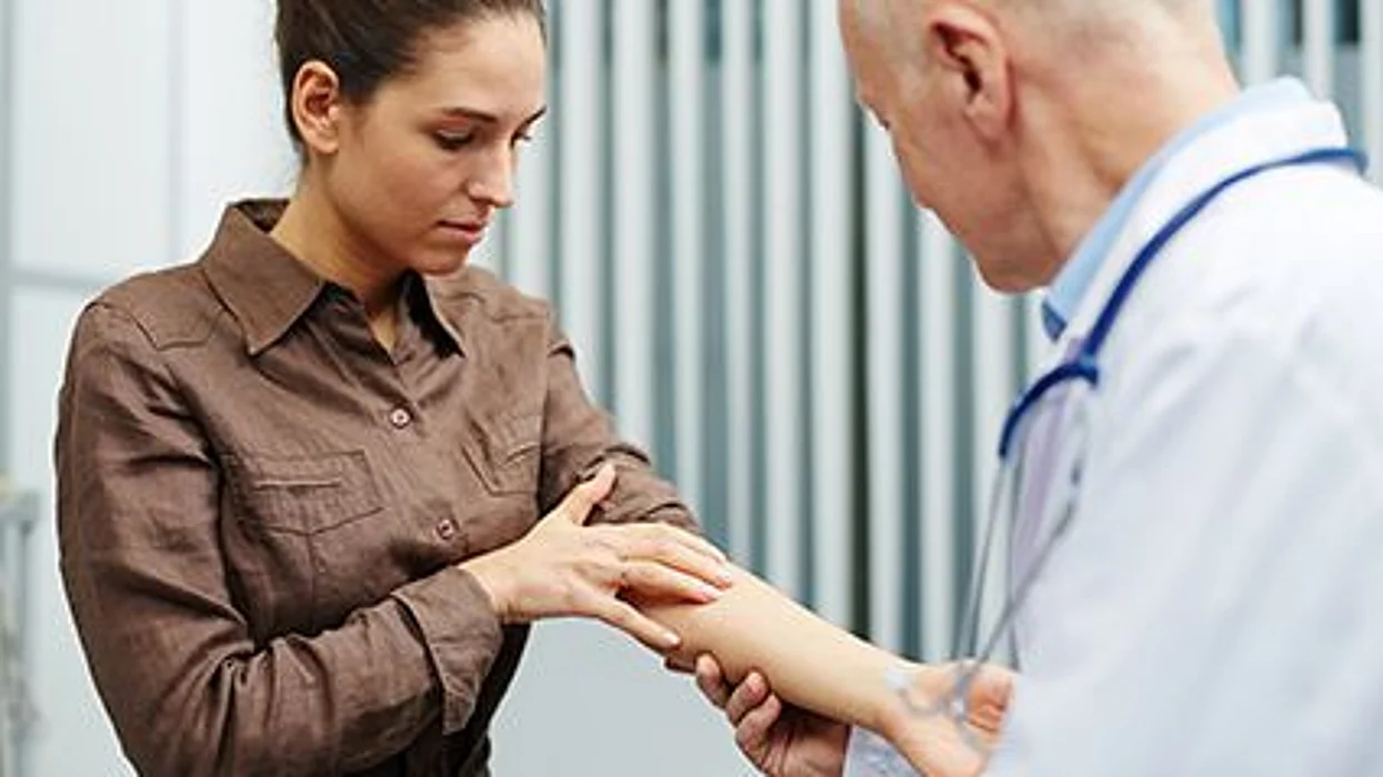 a patient with a doctor