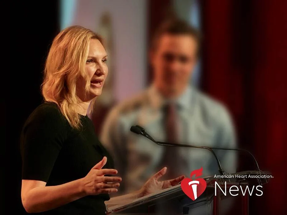 Jara Herron speaks at a Go Red for Women luncheon in 2018.