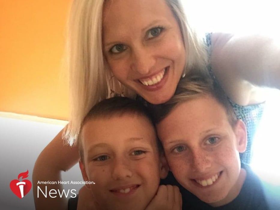Heart disease and stroke survivor Daniela Leonhardt, in a photo she provided, with her sons.