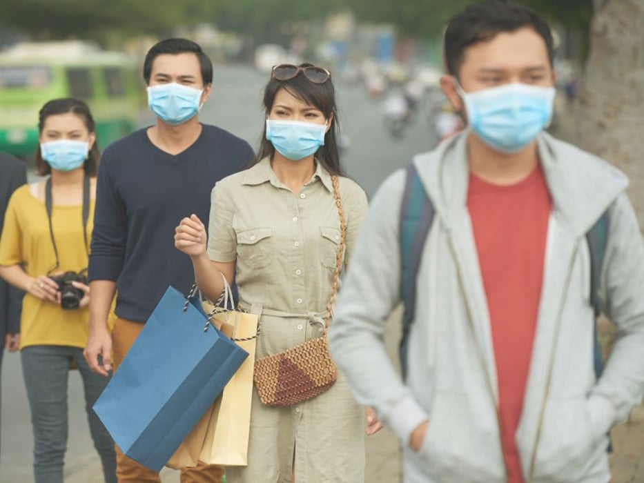 Wearing surgical masks to protect against viruses