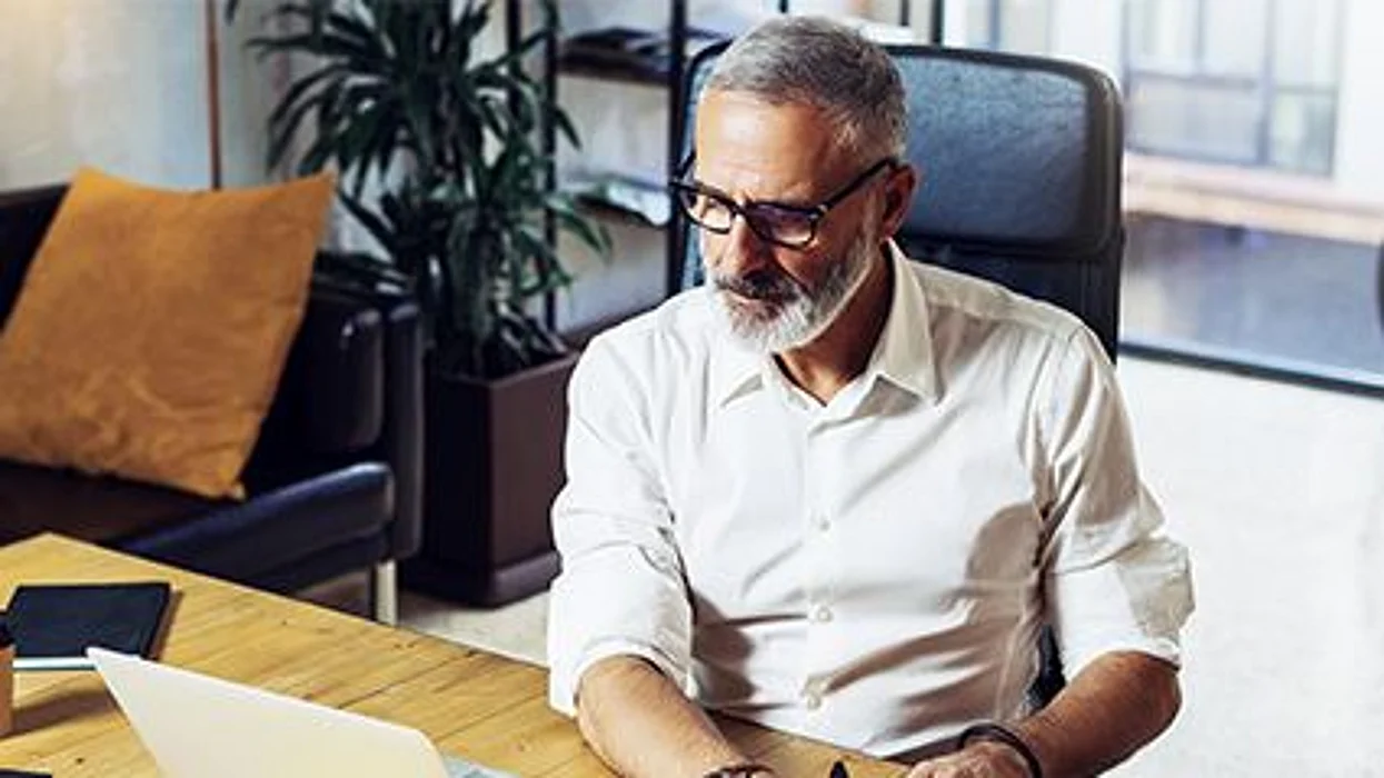 a man working at the desk