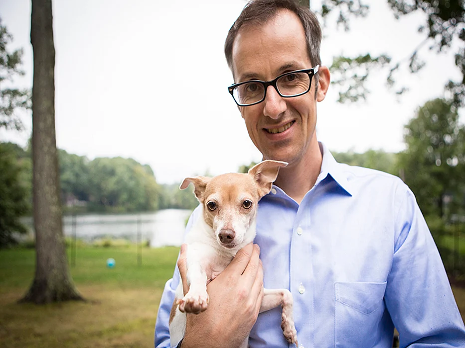Roel Verhaak with his dog Lola