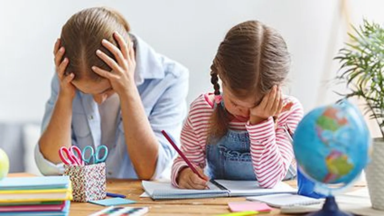 stressed mother with a child