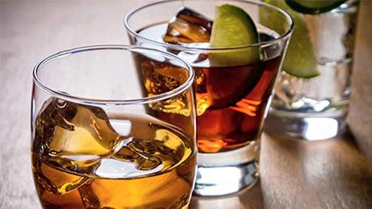 alcohol in the glasses