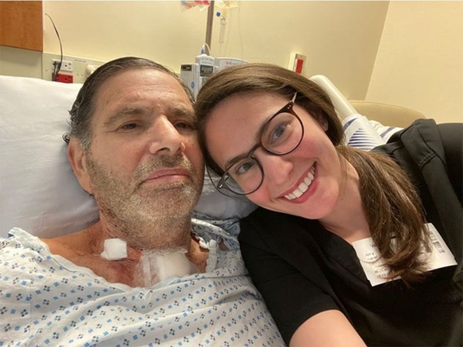 Ron Panzok and his daughter, Amy, after his stay in the ICU
