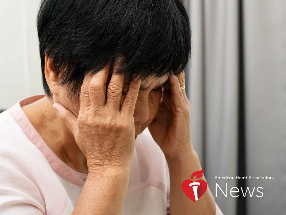 a woman with headache