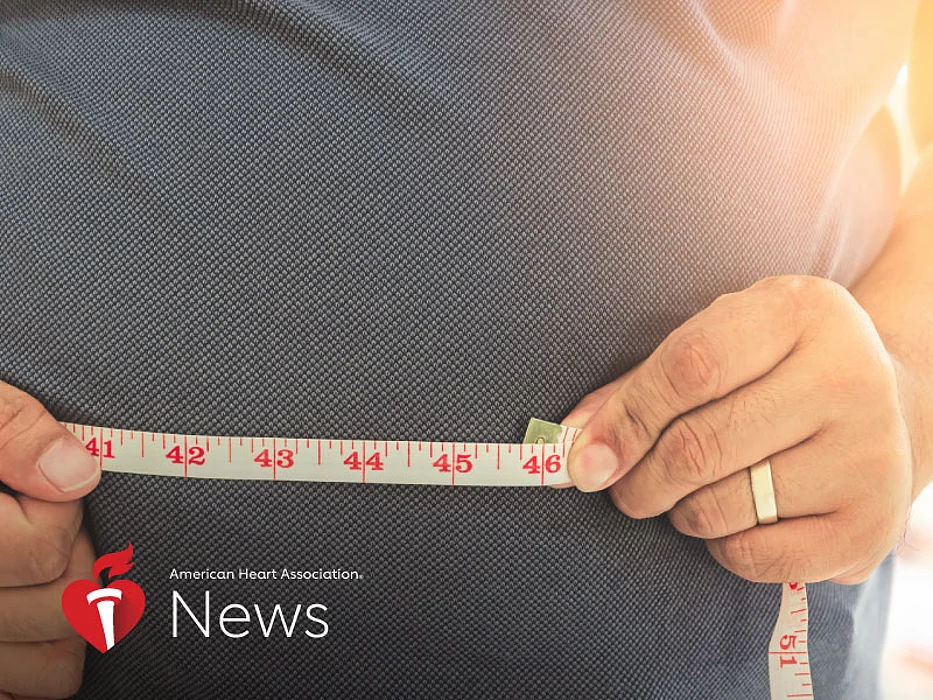 a person measuring his belly