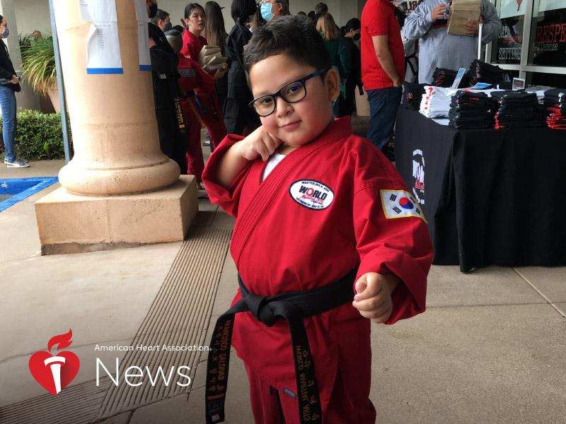 AHA News: He Went From Open-Heart Surgery at 5 to a Black Belt at 7