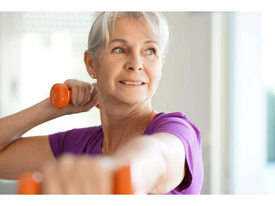 middle aged woman exercising