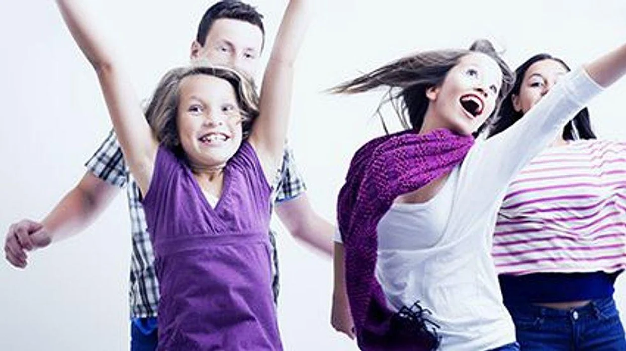 kids jumping happy