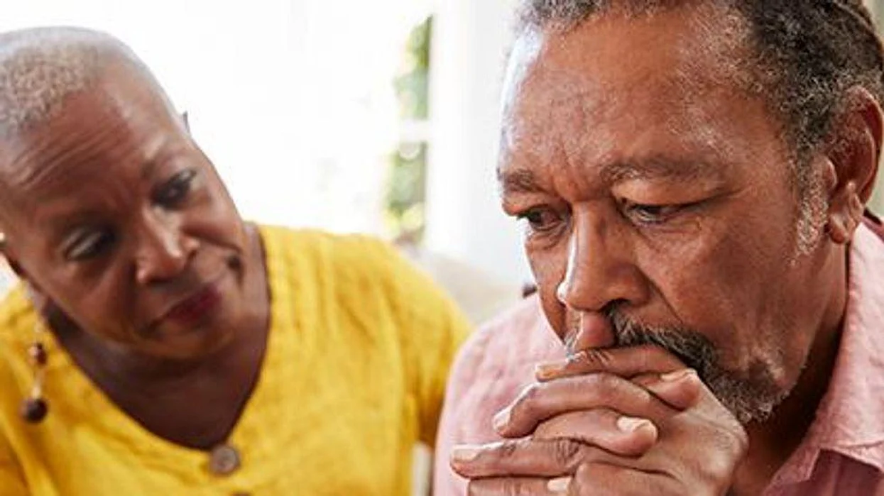 a couple looking stressed