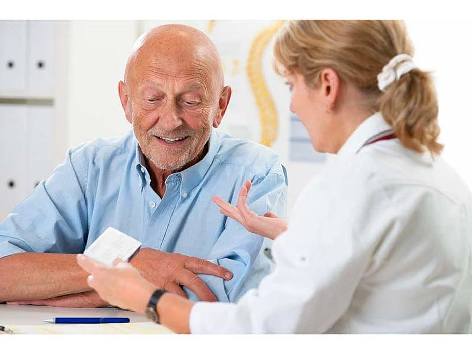 elderly man at medical checkup