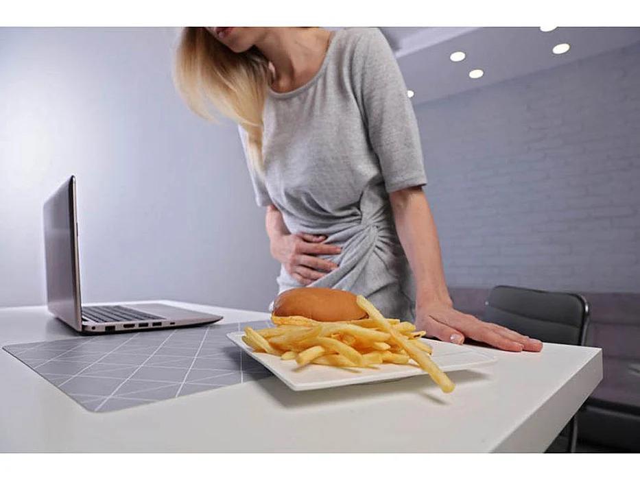 woman with stomach ache