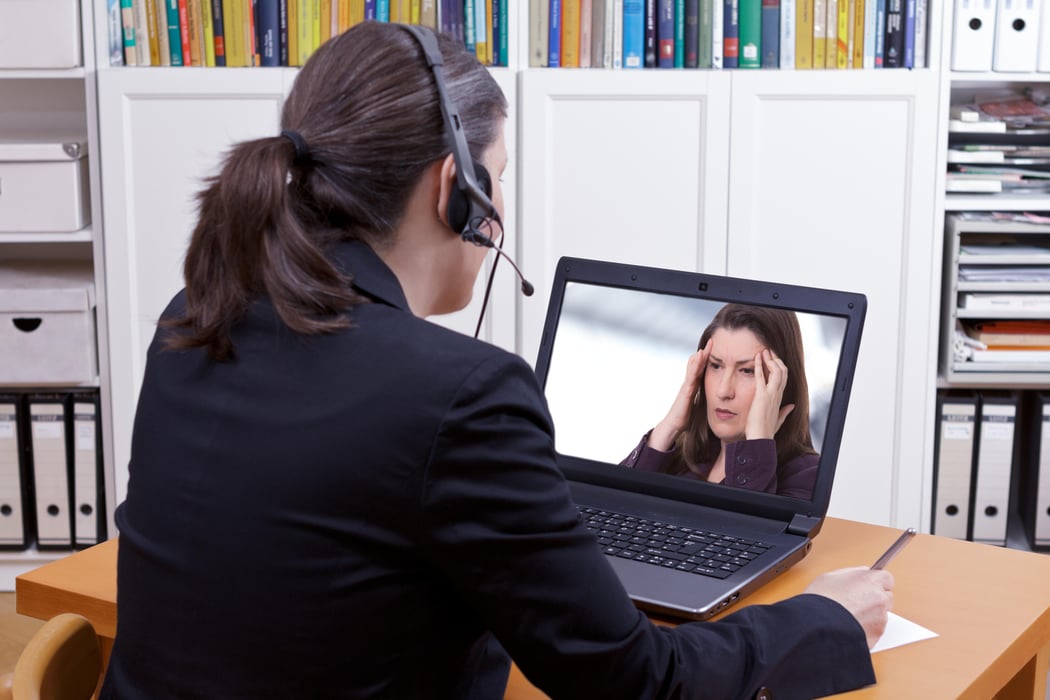 counselor headset online call patient