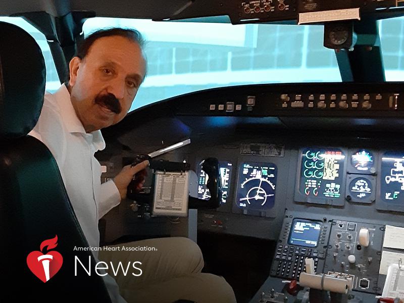 News Picture: AHA News: With a Heart Attack and Stroke Behind Him, Pilot Plans Transcontinental Adventure