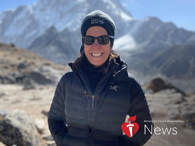 News Picture: AHA News: Family's Heart Disease History Inspired Her Fitness – and Got Her to the Base of Mount Everest