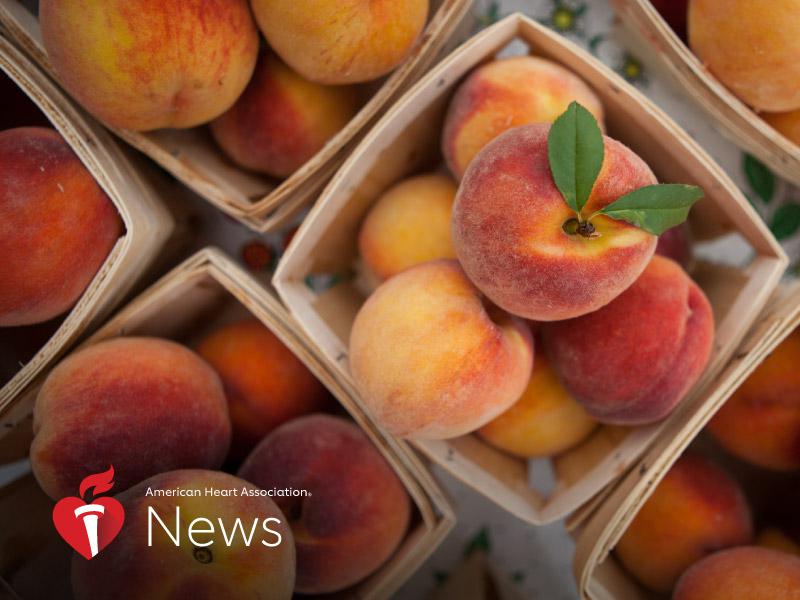 News Picture: AHA News: Fuzzy and Full of Nutrients, Peaches Are a Summertime Staple