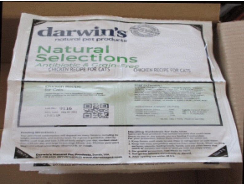 FDA Warns of Salmonella Danger in Darwin's Raw Cat Food