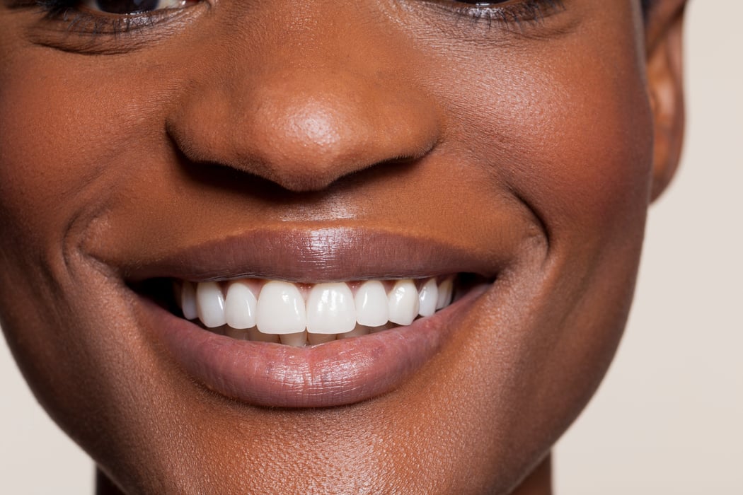 close-up of a Black woman smiling